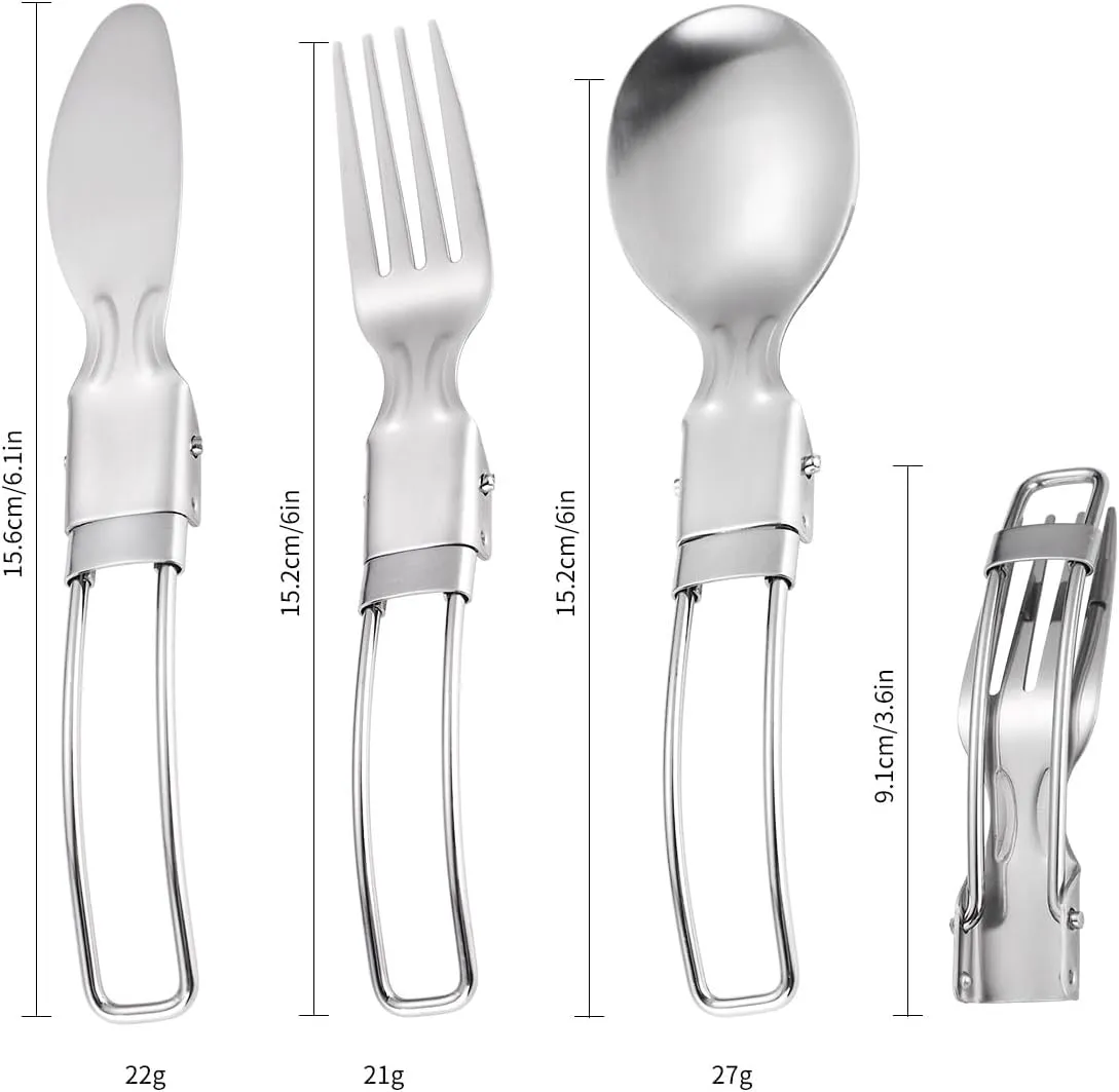 Flatware Silverware Set, 3/12/18/24/30/36 Pieces Stainless Steel Outdoor Portable Tableware Set Travel Retractable Foldable Camping Picnic dinner Knife, Fork And Spoon, Tableware Cutlery Set(
