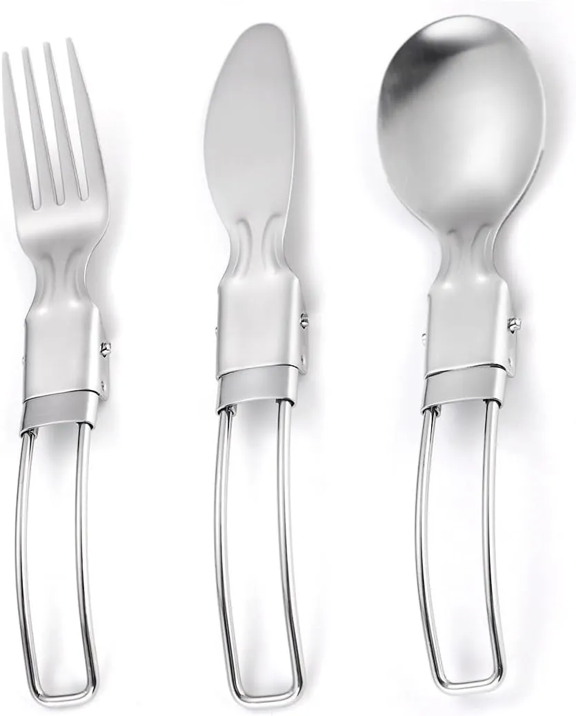 Flatware Silverware Set, 3/12/18/24/30/36 Pieces Stainless Steel Outdoor Portable Tableware Set Travel Retractable Foldable Camping Picnic dinner Knife, Fork And Spoon, Tableware Cutlery Set(