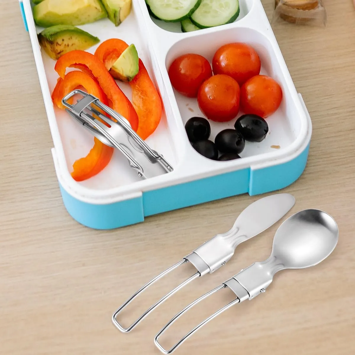 Flatware Silverware Set, 3/12/18/24/30/36 Pieces Stainless Steel Outdoor Portable Tableware Set Travel Retractable Foldable Camping Picnic dinner Knife, Fork And Spoon, Tableware Cutlery Set(