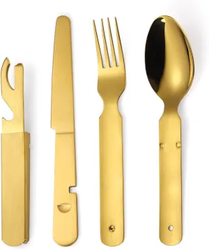 Flatware Silverware Set, 4/16/24/32/40/48 Pieces Stainless Steel Outdoor Tableware Set Travel Portable Foldable Combination Table Knife, Fork And Spoon Multi-function Bottle Opener, Tableware