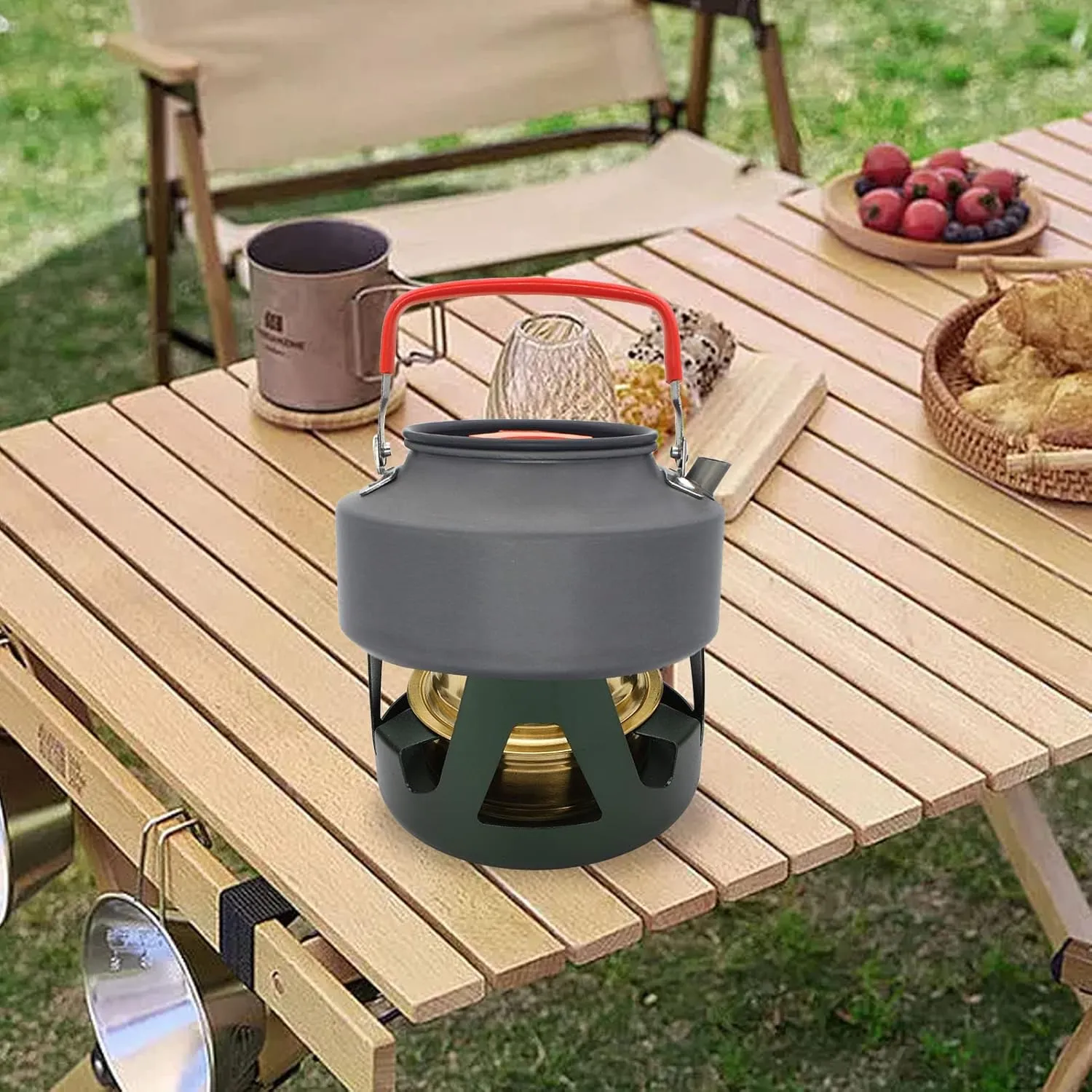 FLEXMAN Mini Alcohol Stove, Portable Brass Aluminum Alloy Safe Windproof Mini Backpacking Stove for Camping, Backpacking or Outdoor Activities (Black Green)
