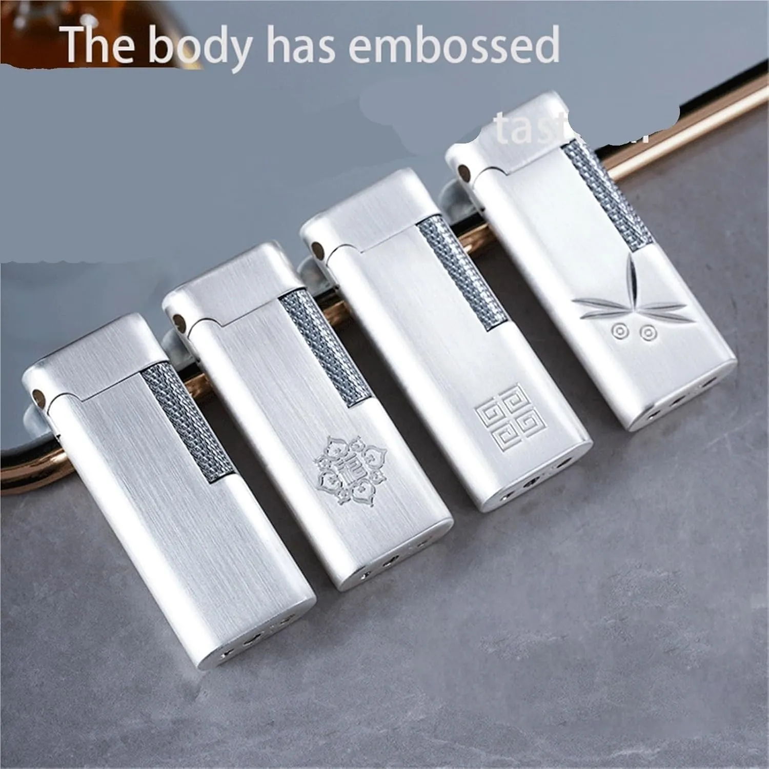 Flip Top Metal Soft Flame Butane Lighters, Windproof Old Fashioned Side Grinding Wheel, Adjustable Flame, Refillable Gas Portable Lighter (Fuel Not Included)(Gold*d)