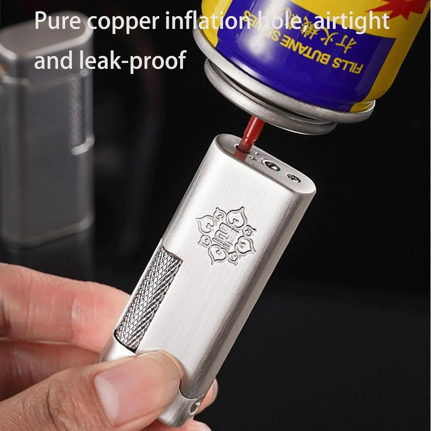 Flip Top Metal Soft Flame Butane Lighters, Windproof Old Fashioned Side Grinding Wheel, Adjustable Flame, Refillable Gas Portable Lighter (Fuel Not Included)(Gold*d)
