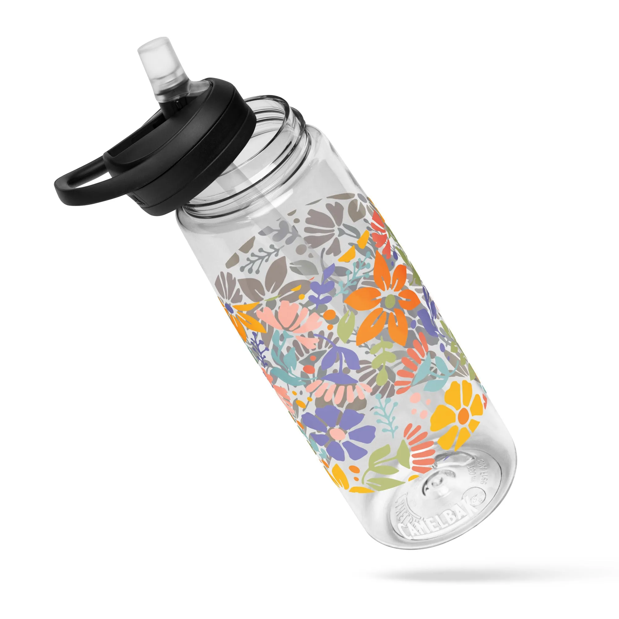 Floral Burst Sports Water Bottle