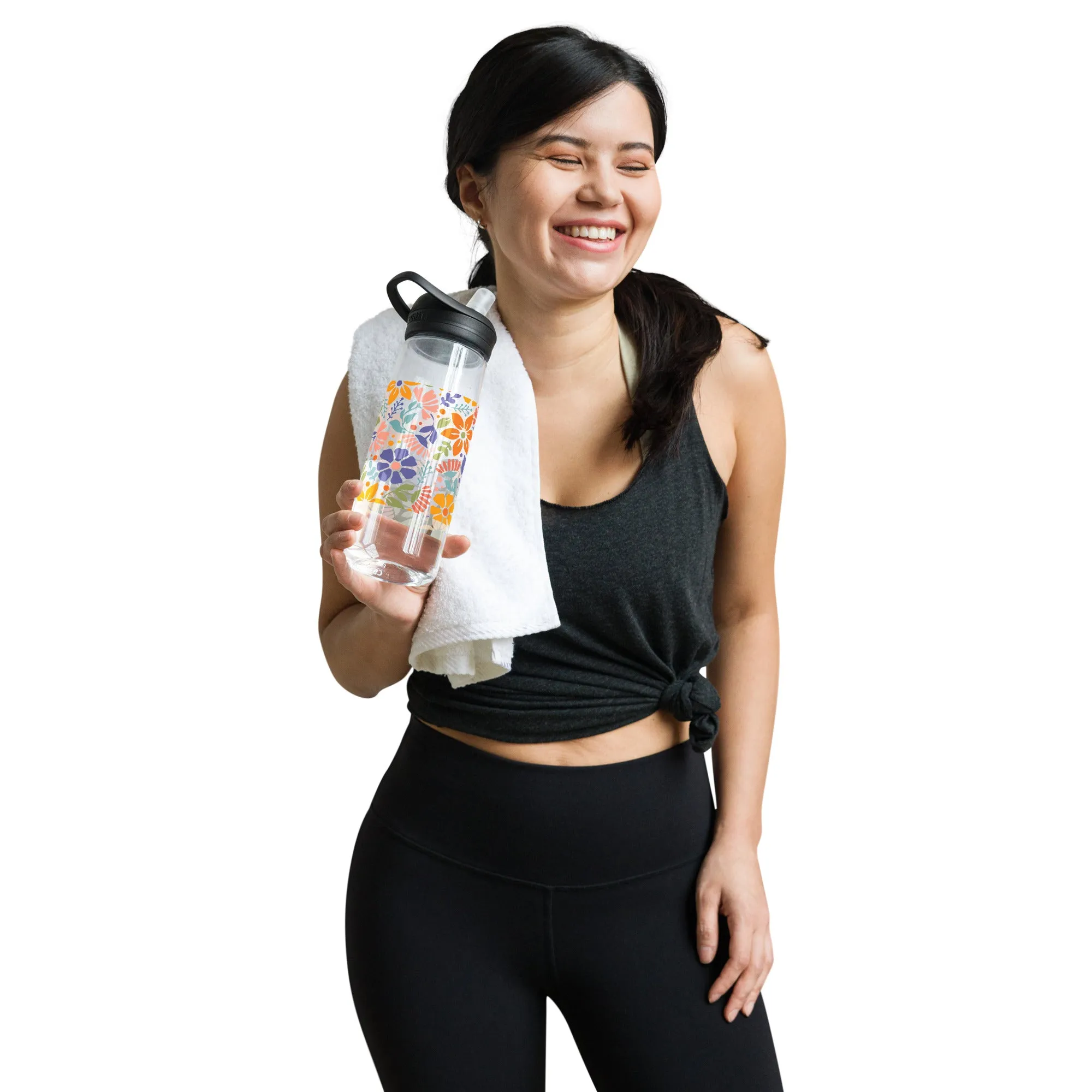 Floral Burst Sports Water Bottle