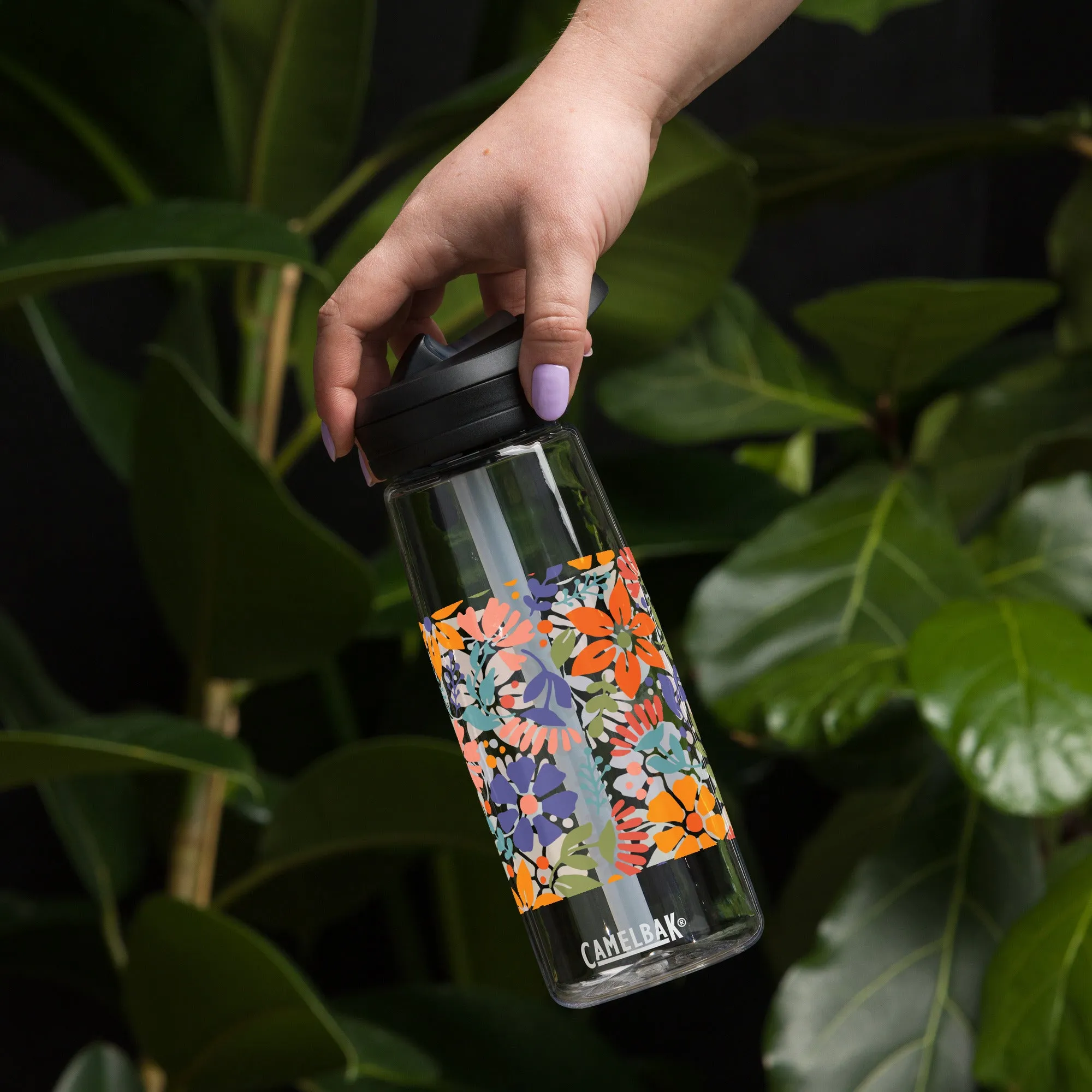 Floral Burst Sports Water Bottle