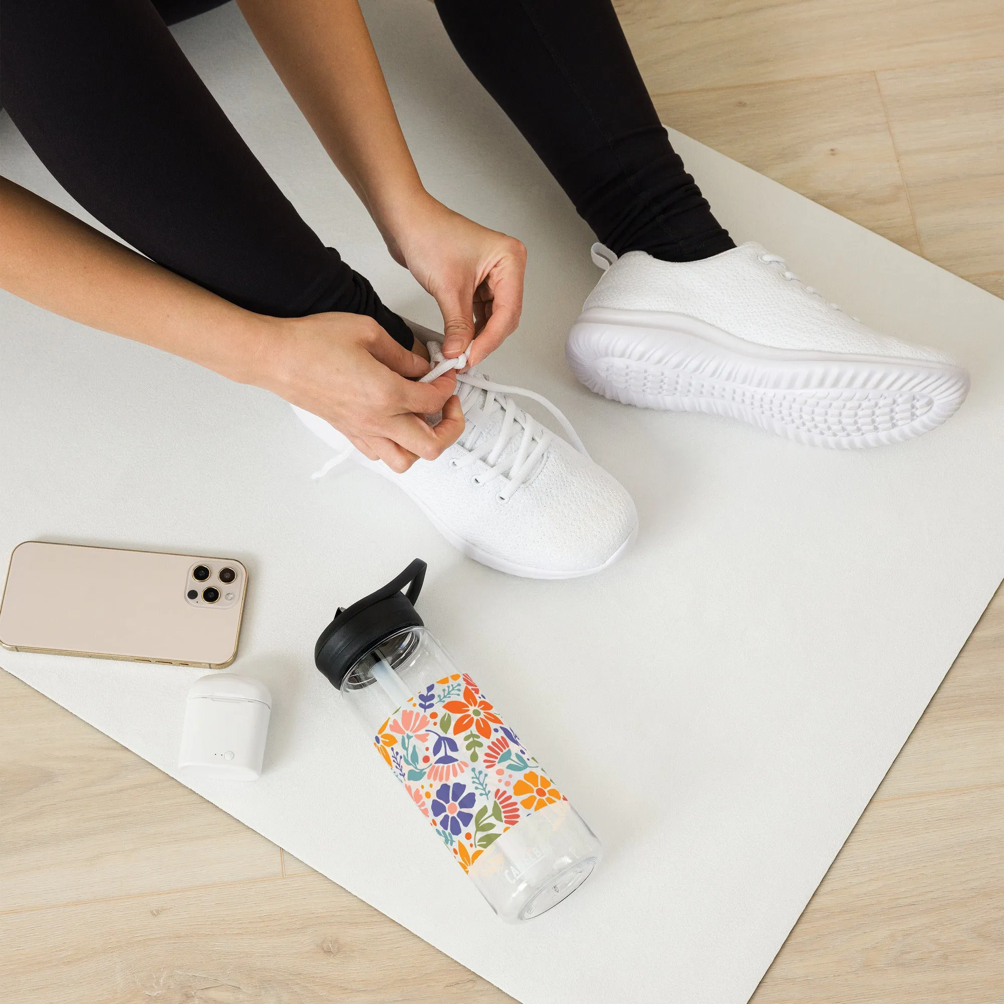 Floral Burst Sports Water Bottle