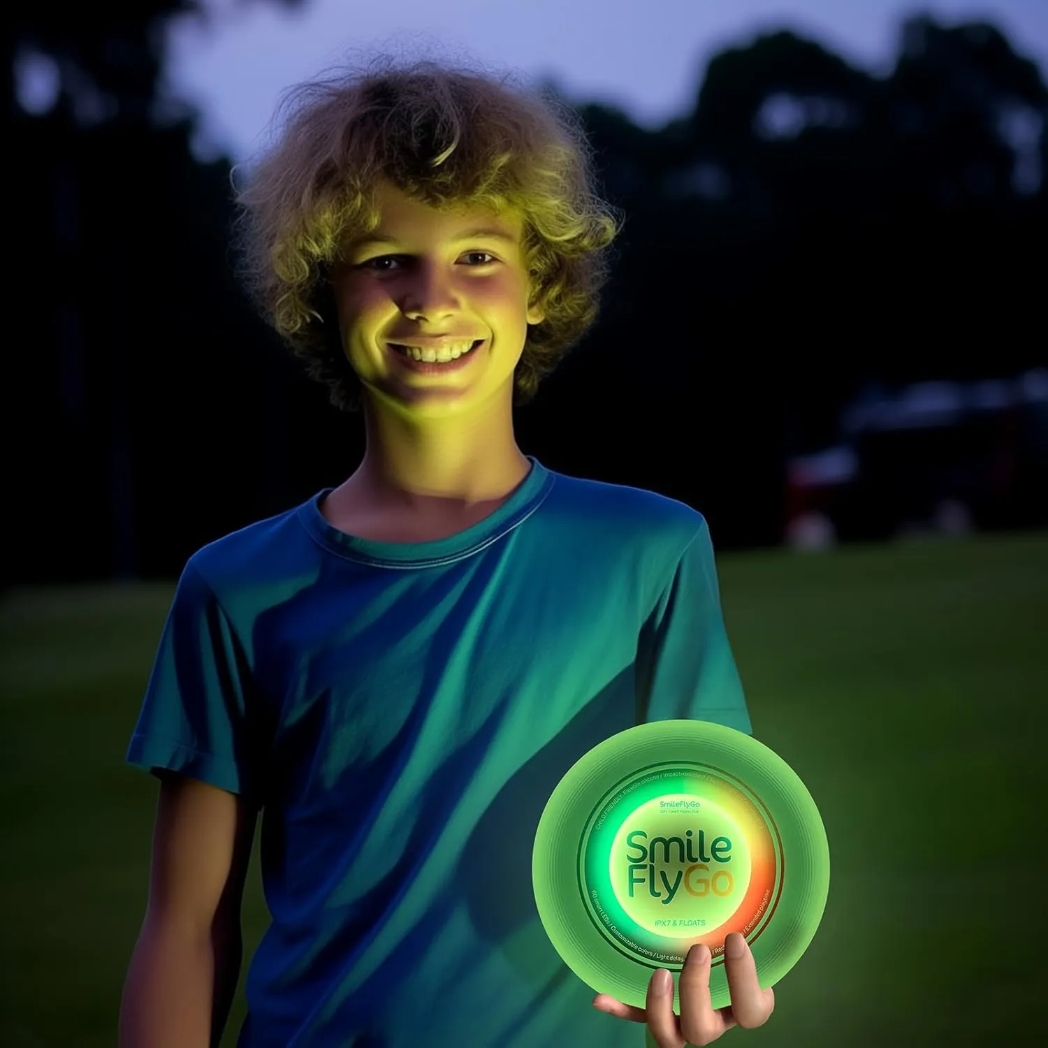 Flying Disc, 16 Million Color RGB 60 LEDs, Bright Dynamic Lighting, Soft Silicone, IPX7 Waterproof & Floatable, Top Pick for Pool, Beach Games, Ideal Toy Gift for Boys/Girls/Teens/Kids,138g