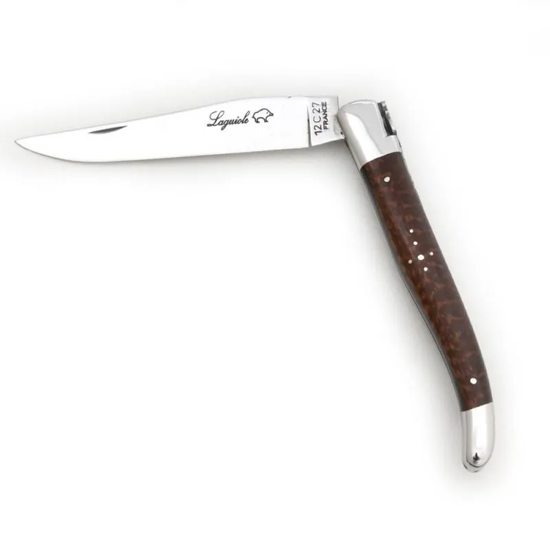 Foldable Knife, Mimosa Wood Handle with Logo