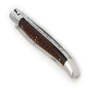 Foldable Knife, Mimosa Wood Handle with Logo