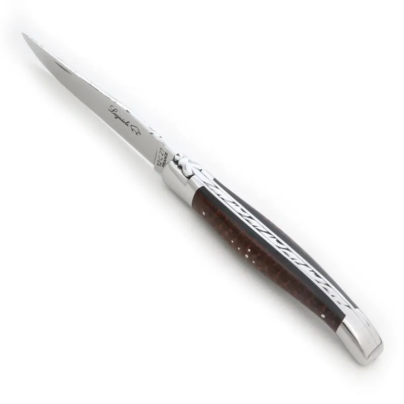 Foldable Knife, Mimosa Wood Handle with Logo