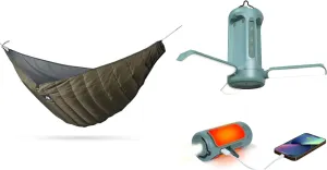 Foldable Lantern   Hammock Underquilt, Rechargeable LED Light with 5 Modes, Single Green Under Quilt for Hammocks for Outdoor Camping