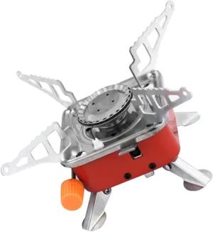 Folding Camp Stove Portable Gas Burner Lightweight Aluminum Alloy Metal Stove for Outdoor Activities