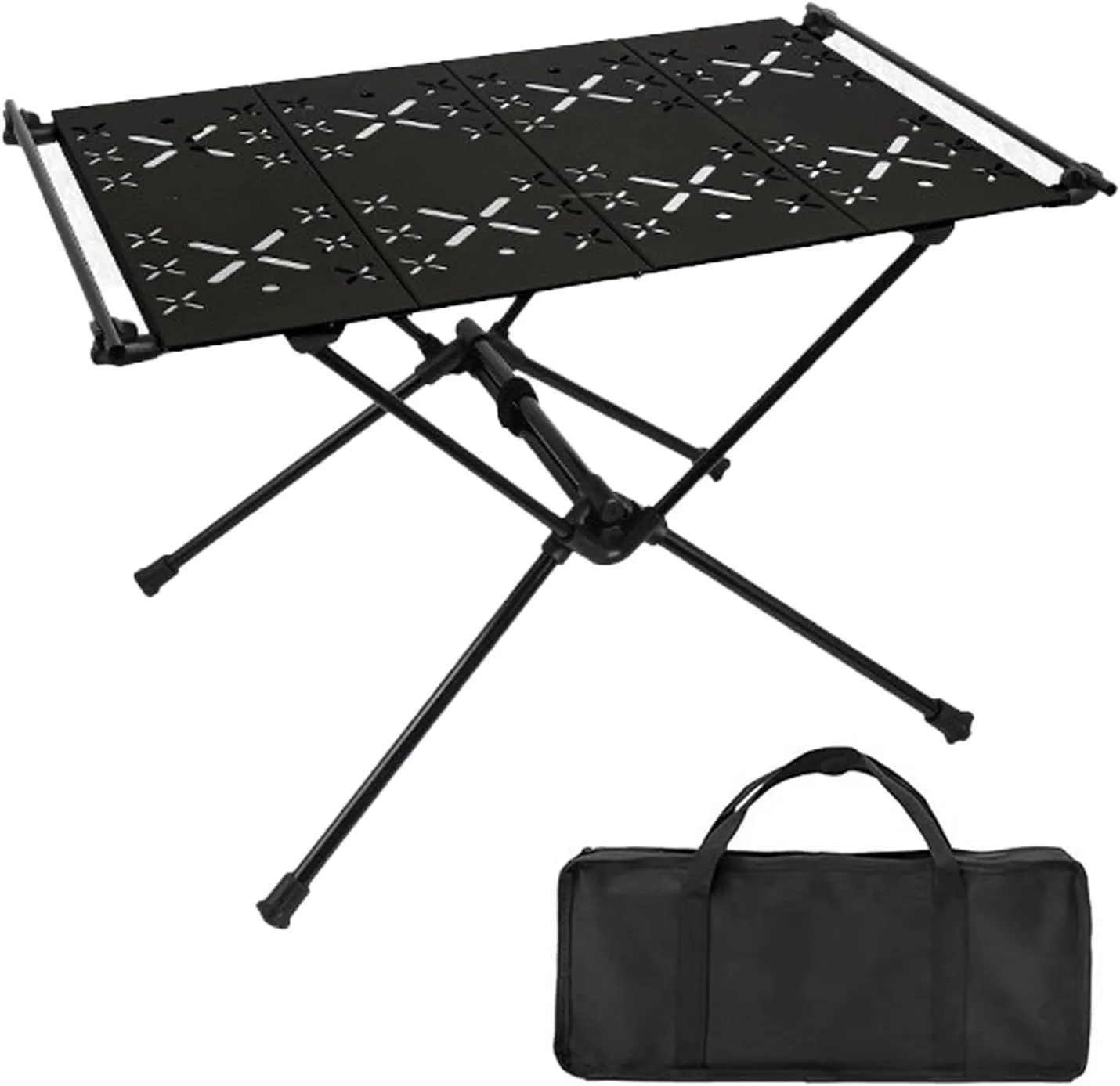 Folding Camping Table Portable Camping Side Table Roll-up Table with Carrying Bag Ultralight Aluminum Beach Table for Hiking, Camping, Picnicking, BBQ, Outdoor Cooking
