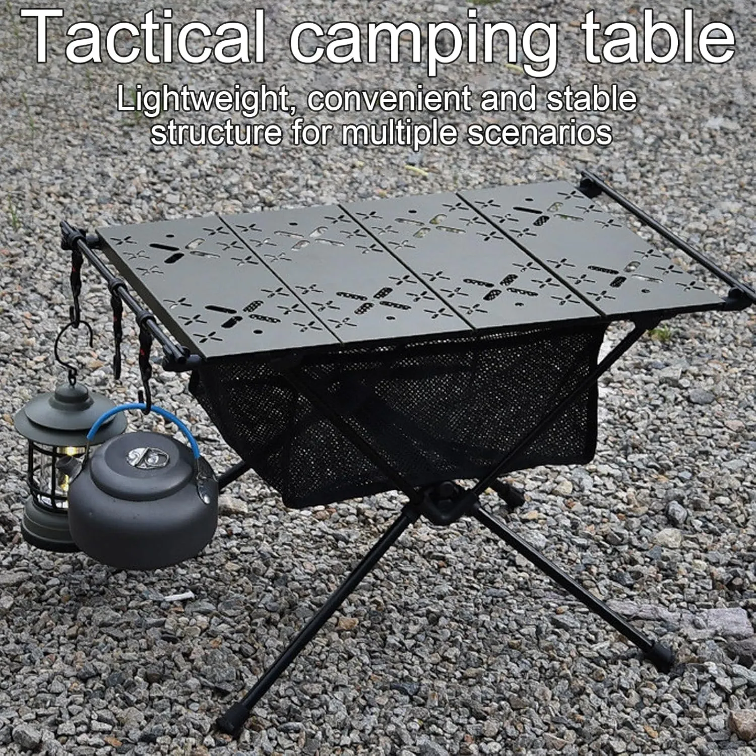Folding Camping Table Portable Camping Side Table Roll-up Table with Carrying Bag Ultralight Aluminum Beach Table for Hiking, Camping, Picnicking, BBQ, Outdoor Cooking