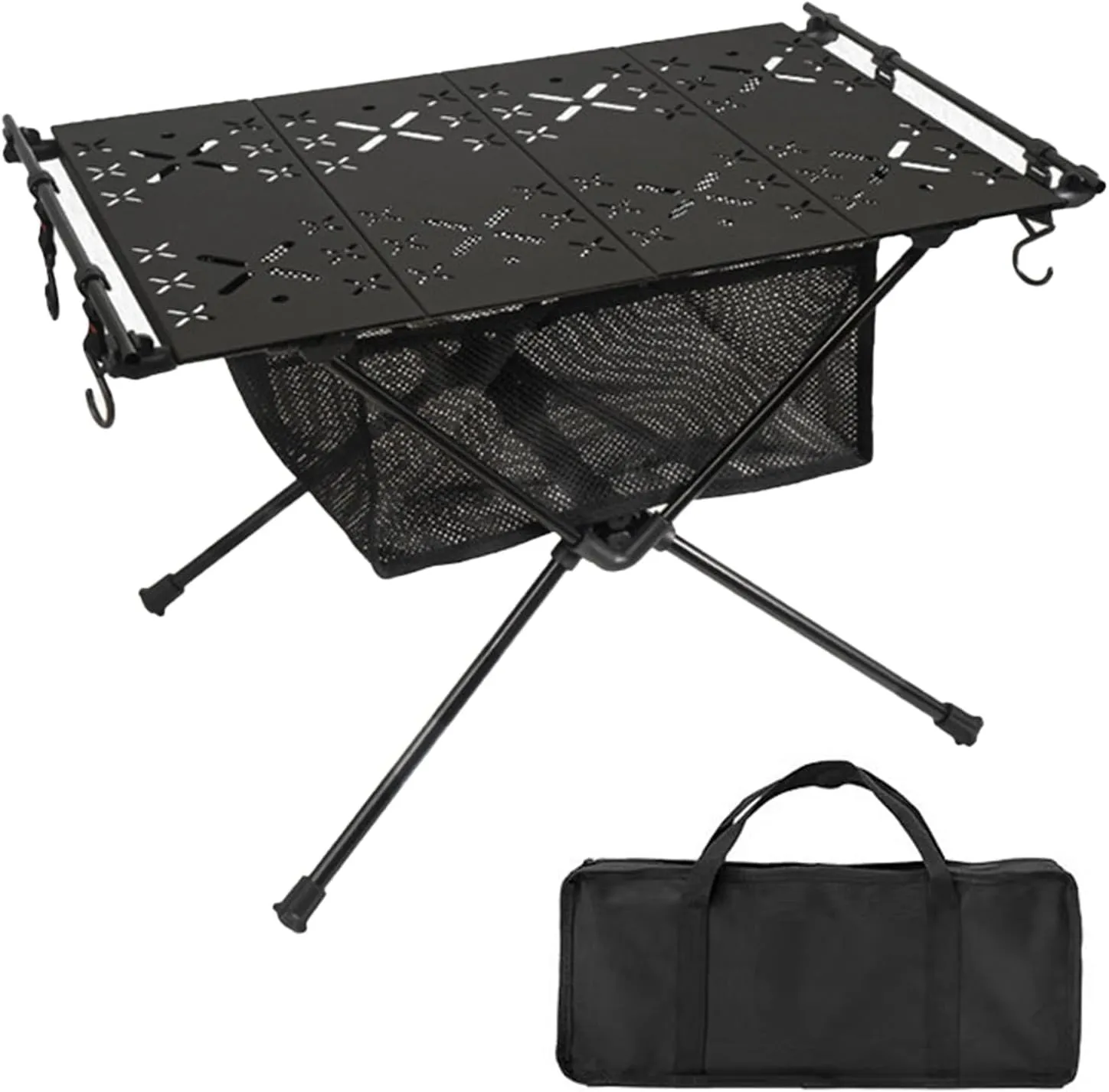 Folding Camping Table Portable Camping Side Table Roll-up Table with Carrying Bag Ultralight Aluminum Beach Table for Hiking, Camping, Picnicking, BBQ, Outdoor Cooking