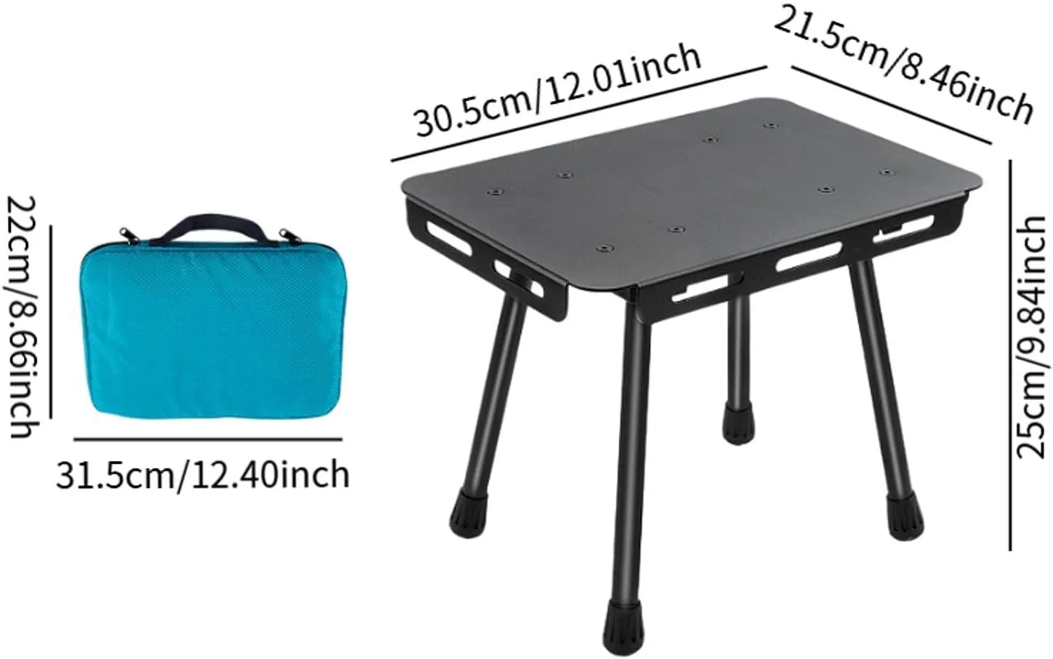Folding Camping Table Small Chair Furniture Ultralight with Carry Bag Portable Stool Picnic Table for Hiking Garden Fishing