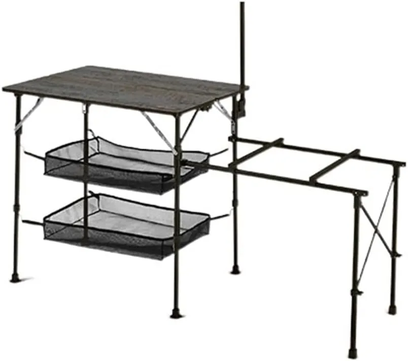 Folding Camping Tables Foldable Picnic Table Ultralight Glass Fiber Cooking Worktop Outdoor Furniture Gas Range Rack with Mesh Bag