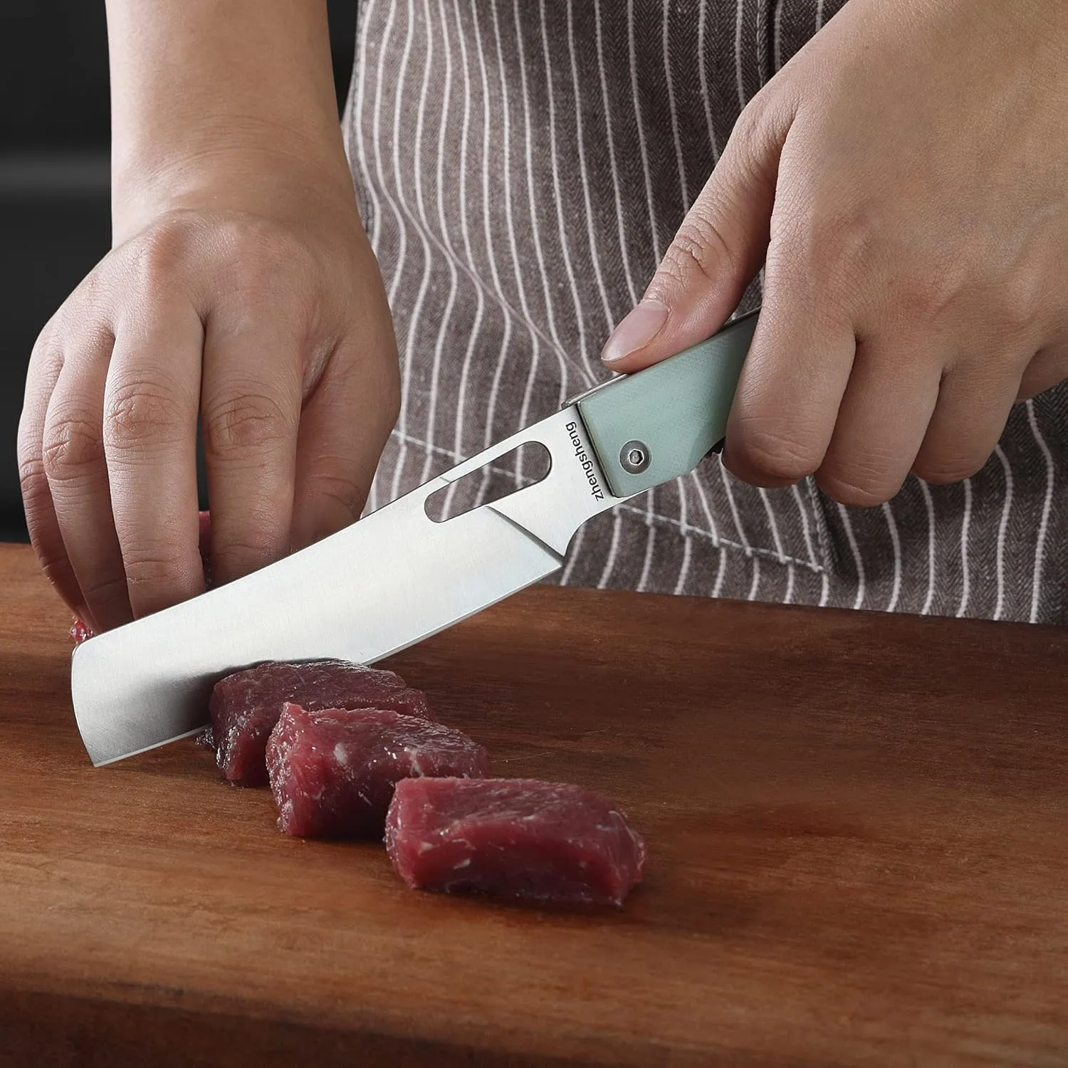 Folding Chef Knife 4.8" Sharp 440A Stainless Steel Blade G10 Handle Pocket Foldable Kitchen Knife Utility Knife for Outdoor Camping Cooking