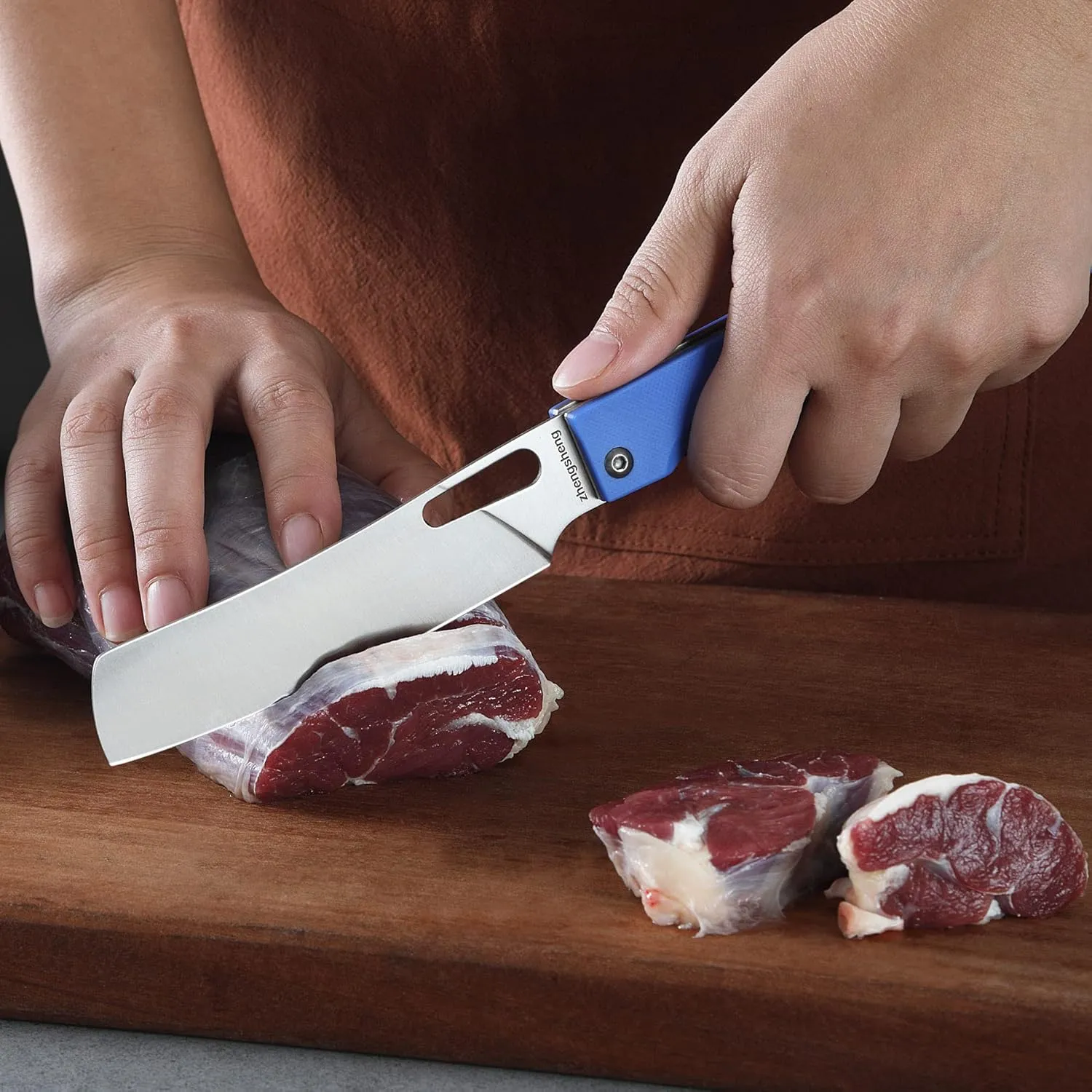 Folding Chef Knife 4.8" Sharp 440A Stainless Steel Blade G10 Handle Pocket Foldable Kitchen Knife Utility Knife for Outdoor Camping Cooking