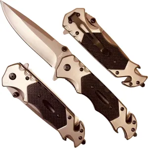 Folding knife with multi function utility tool GSE910