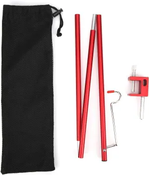 Folding Lantern Stand Pole, Portable Camping Folding Lamp Hook Lightweight Collapsible Picnic Table Kitchen Light Stand Holder Fixing Bracket for Camping BBQ