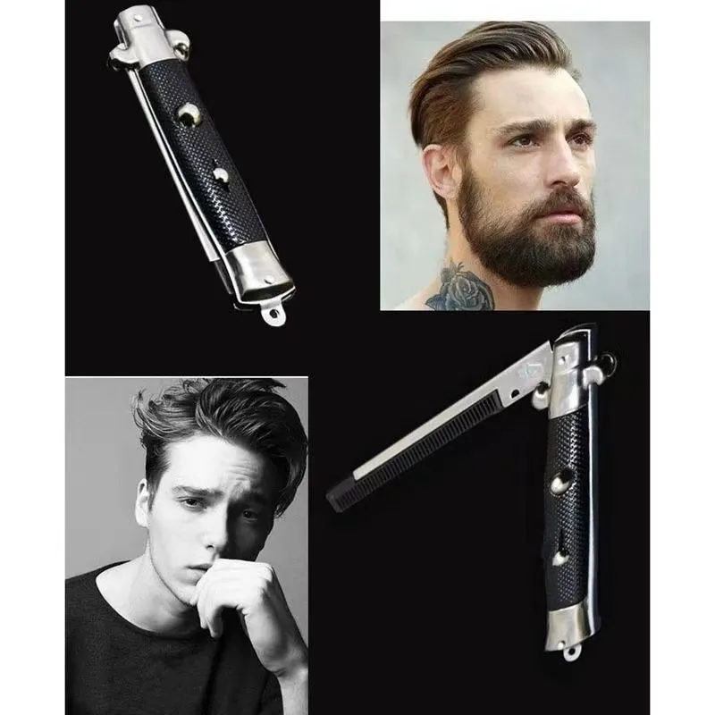 Folding Spring Comb Automatic Combs Foldable Knife Brushes Hair Trimmer Comb Brush Accessories Butterfly Mens Pocket Knife Comb
