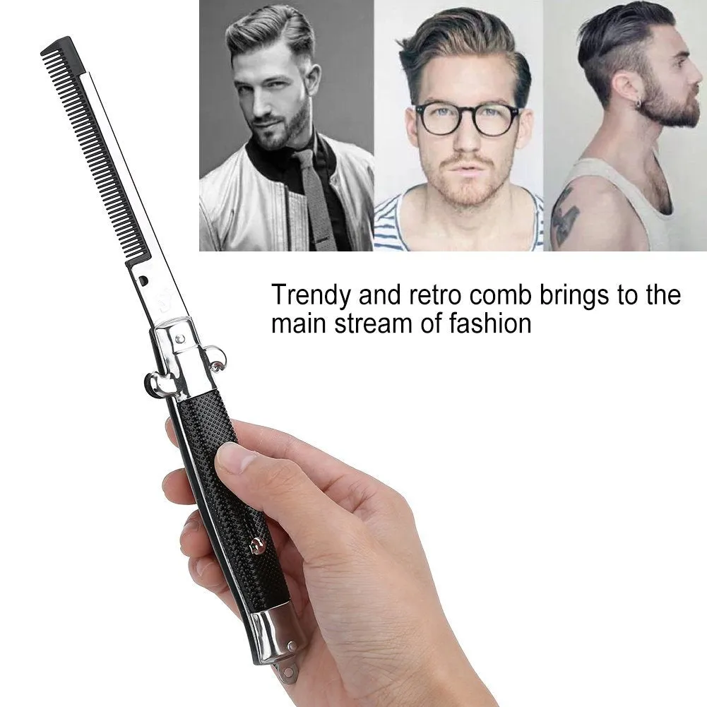 Folding Spring Comb Automatic Combs Foldable Knife Brushes Hair Trimmer Comb Brush Accessories Butterfly Mens Pocket Knife Comb