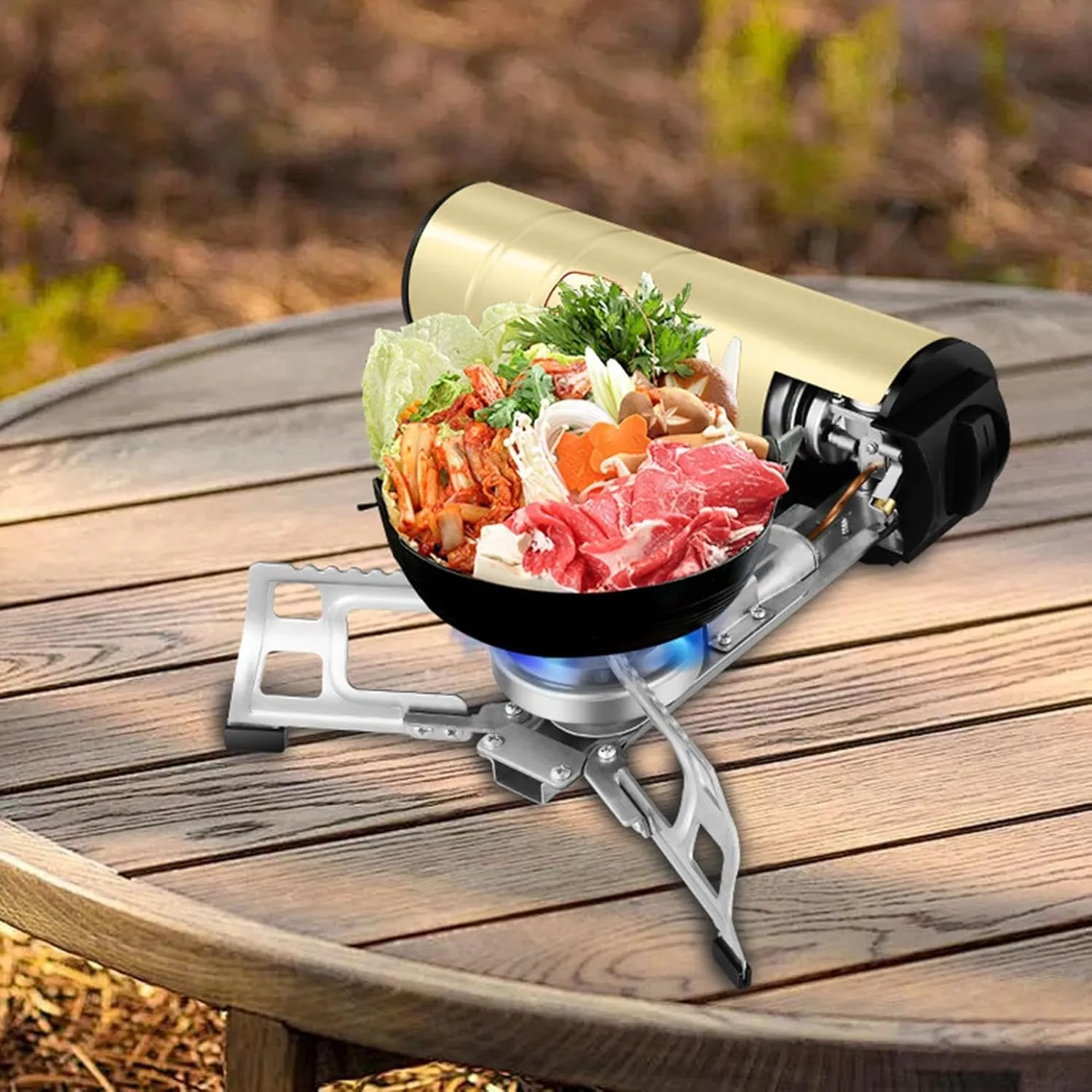 Folding Stove - Windproof Hiking Stove | Backpacking Burner, Portable Outdoor Cooker, Cook Tool Gadgets With Storage Handbag, Hot Pot Tea Stove, Leak-Proof Outdoor Camping Burner For Camping
