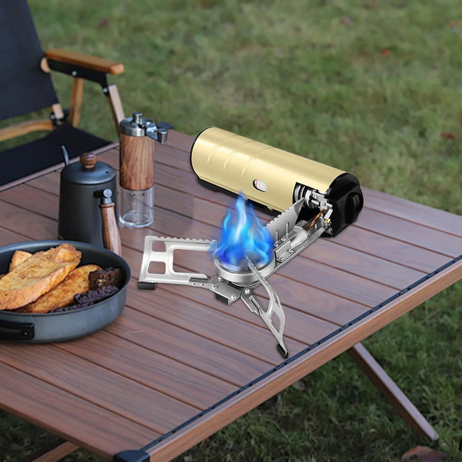 Folding Stove - Windproof Hiking Stove | Backpacking Burner, Portable Outdoor Cooker, Cook Tool Gadgets With Storage Handbag, Hot Pot Tea Stove, Leak-Proof Outdoor Camping Burner For Camping