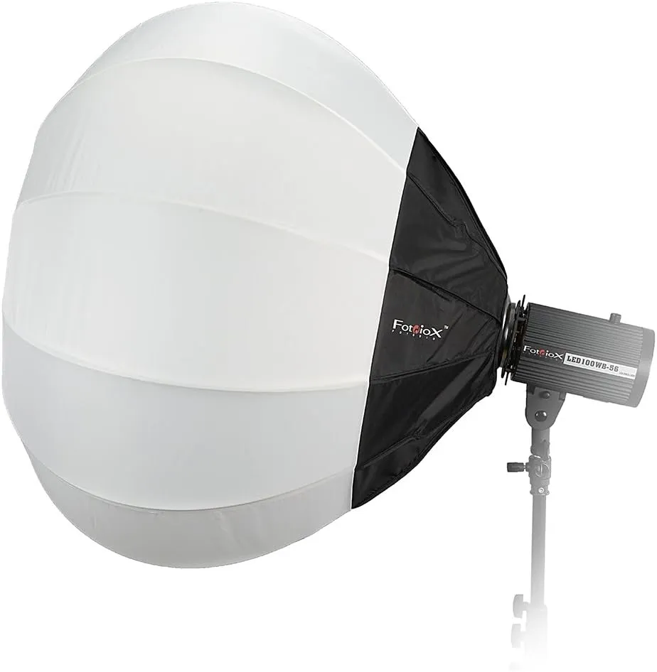 Fotodiox Lantern Softbox 32in (80cm) Globe - Collapsible Globe Softbox with Speedotron Speedring for Speedotron Black and Brown Line