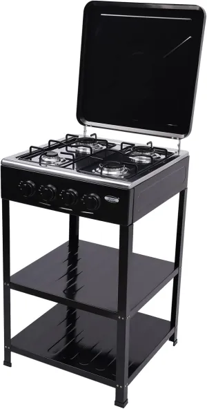Four-Burner Camping Stove, Outdoor Propane Stove, Fire Can Be Adjusted Independently, Double Storage Space, with Windproof Stove Cover, Stove for Camping, Traveling