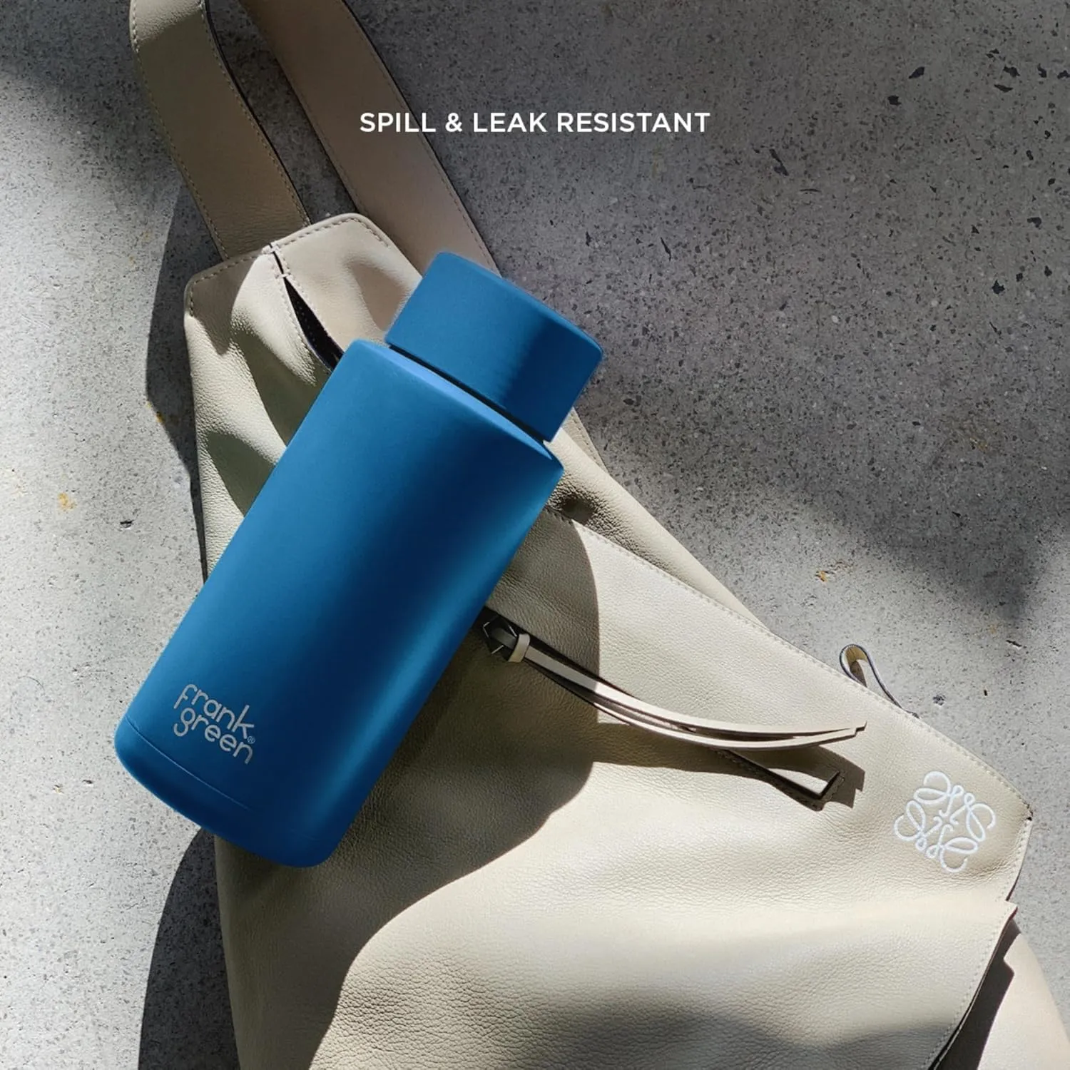 frank green - Ceramic Reusable Bottle - Stainless Steel Water Bottle With Straw, Insulated Water Bottle, Metal Water Bottle - Flip Straw Lid - 34oz - Buttermilk