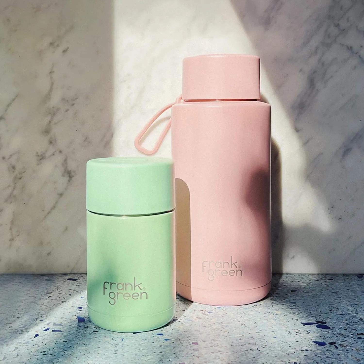 frank green - Ceramic Reusable Bottle - Stainless Steel Water Bottle With Straw, Insulated Water Bottle, Metal Water Bottle - Flip Straw Lid - 34oz - Buttermilk