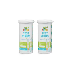 FROG Test Strips for Pools and Hot Tubs - Accurate Indicator for Free Chlorine or Bromine Levels, pH, Total Alkalinity and Total Hardness - Easy Water Testing - 50 Test Strips - 2 Pack