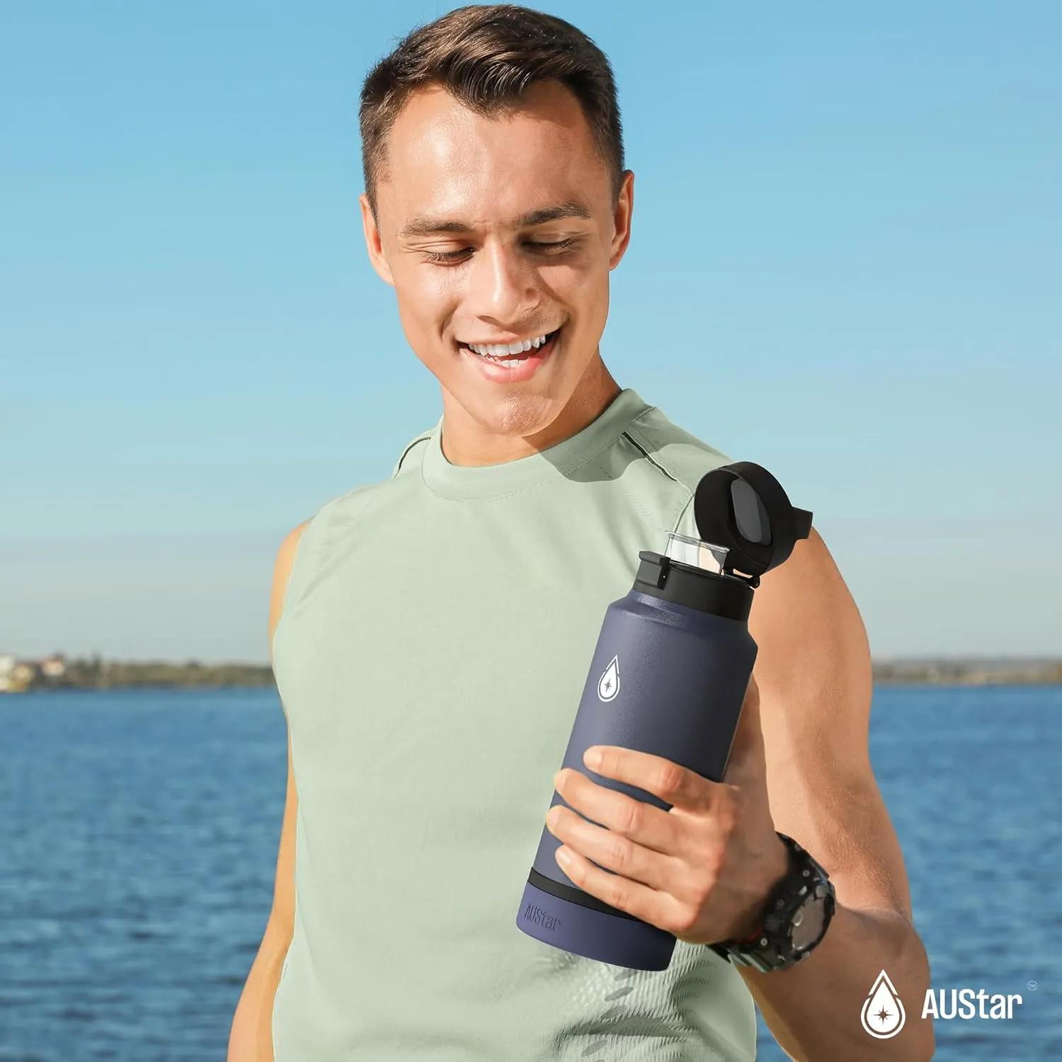 Fruit Infuser Water Bottle - Hot & Cold - Dishwasher Safe - 26 oz (Acai)