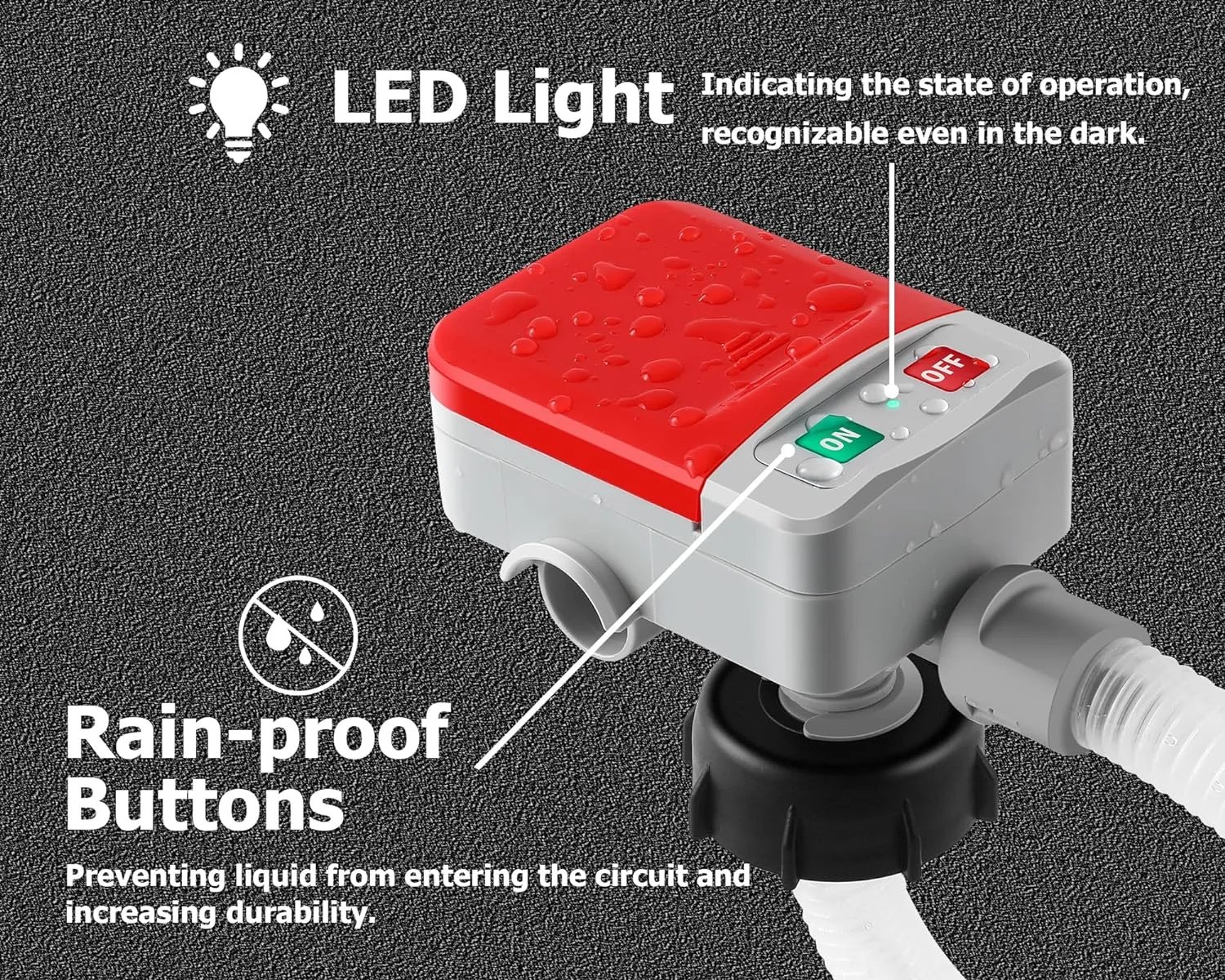 Fuel Transfer Pump Battery Powered Electric Portable Gas Can Tank Pump for Gasoline Diesel kerosene Liquid with Flexible Hose(Can Not Included)