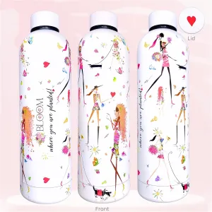 Fun Chic 24oz Motivational Water Bottle for Women – Stainless Steel, Inspirational Quotes, Feminine Gift, Girl Power Drinkware, Boss Lady Gift, Positive Affirmation Bottle for Galentine’s Day