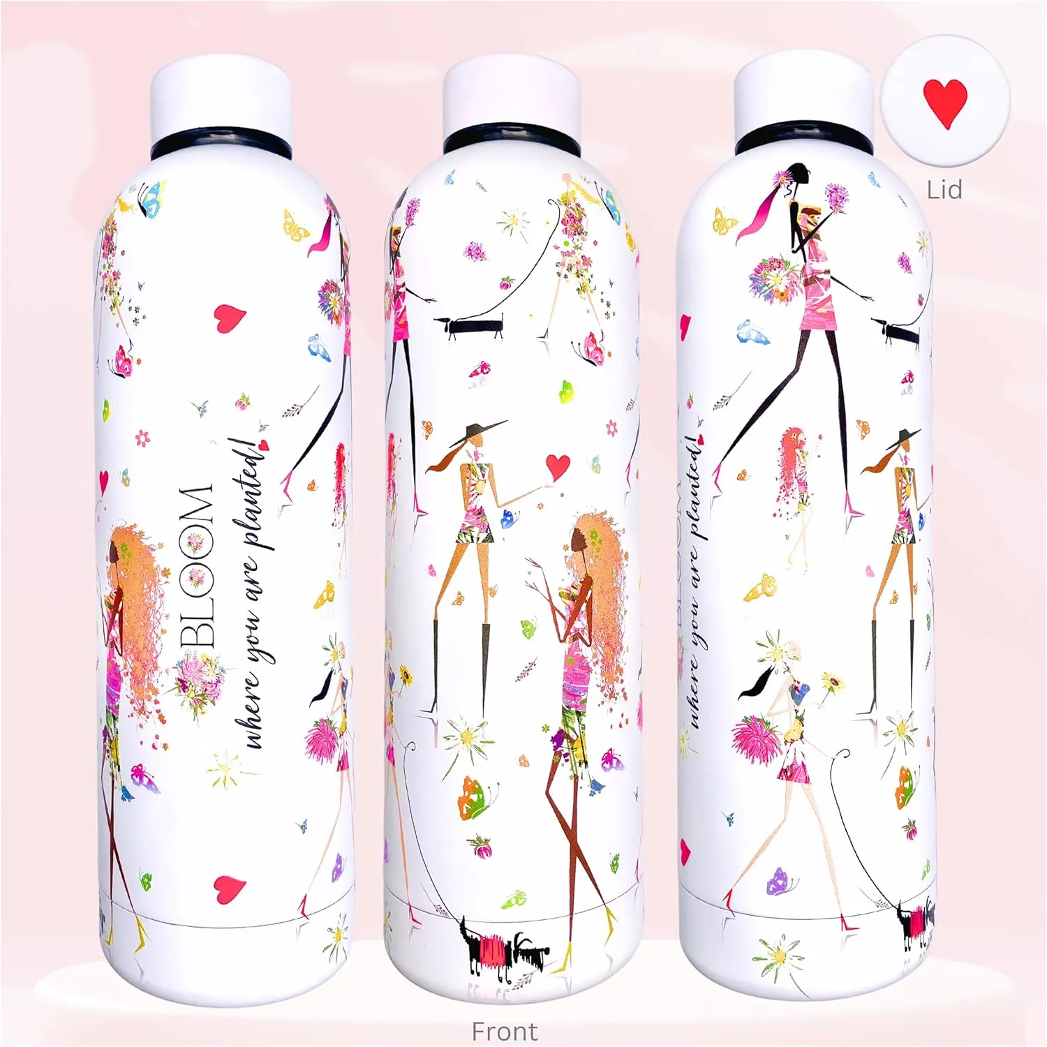 Fun Chic 24oz Motivational Water Bottle for Women – Stainless Steel, Inspirational Quotes, Feminine Gift, Girl Power Drinkware, Boss Lady Gift, Positive Affirmation Bottle for Galentine’s Day