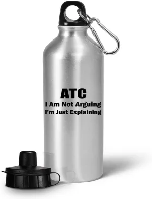 Funny Gifts for ATC Water Bottle Tumbler Reusable Portable Drinkware - Air Traffic Controller Aviation Control Tower Flight ATCO Personnel Specialist Appreciation Gag - Not Arguing Just Explaining