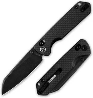 G062 Folding Knife for EDC, 14C28N Steel Blade Pocket knife, Crossbar Lock Knife for Outdoor, Survival, Hunting and Camping, 3.28oz（G10 Carbon Fiber Black Coating）