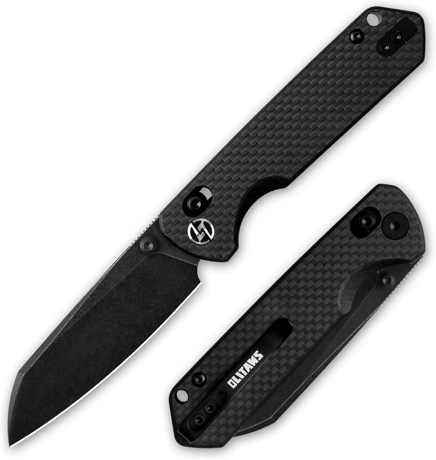 G062 Folding Knife for EDC, 14C28N Steel Blade Pocket knife, Crossbar Lock Knife for Outdoor, Survival, Hunting and Camping, 3.28oz（G10 Carbon Fiber Black Coating）