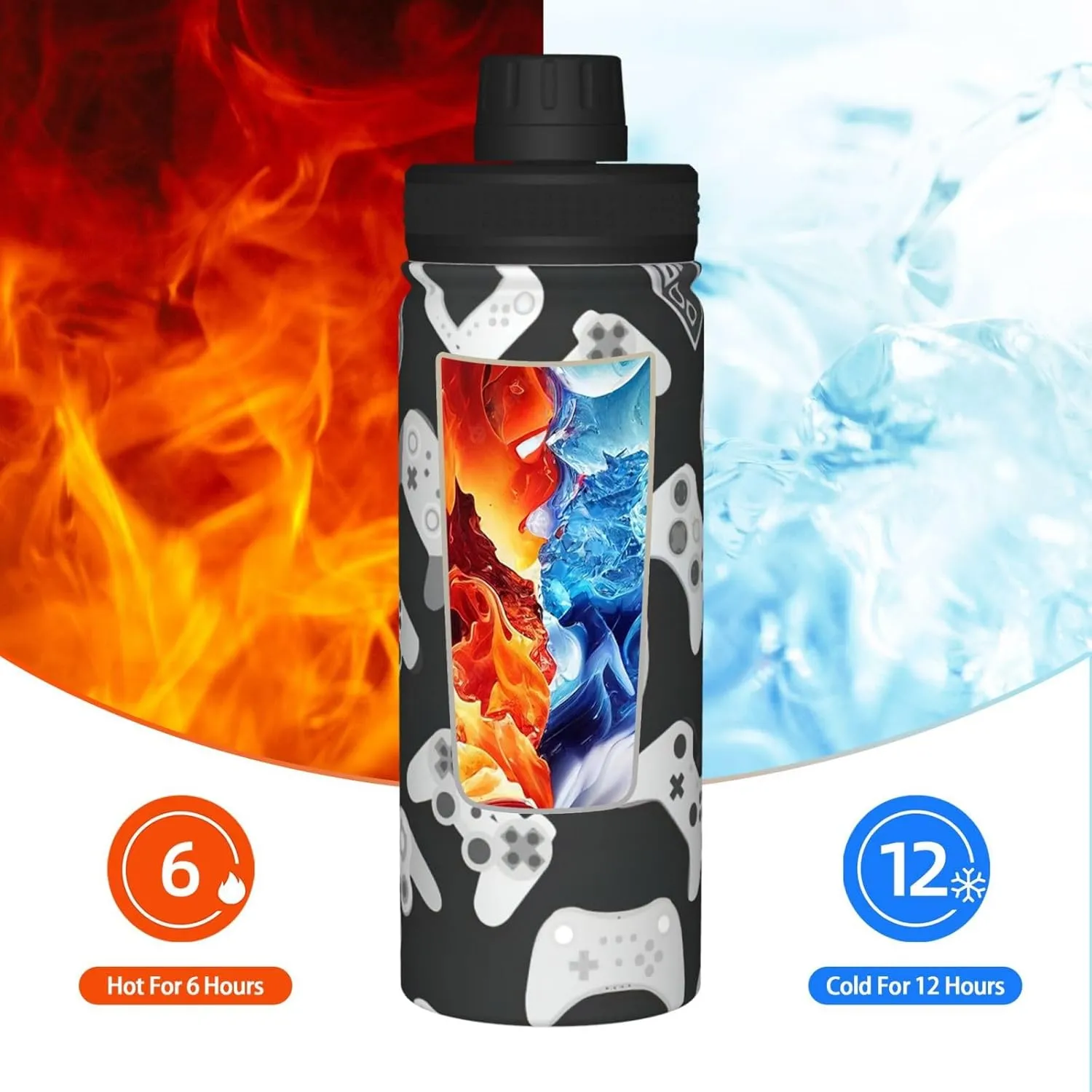 Game Controller 18oz Sports Insulated Bottle For Outdoor Activities,Your Ideal Companion Staying Hydrated