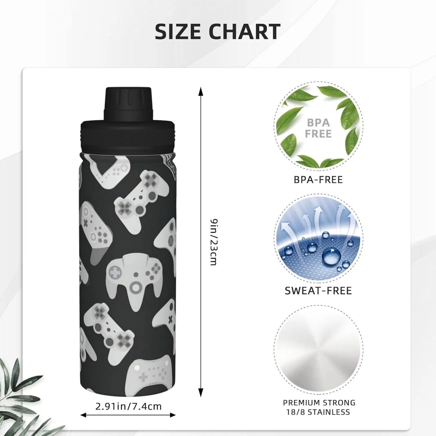 Game Controller 18oz Sports Insulated Bottle For Outdoor Activities,Your Ideal Companion Staying Hydrated