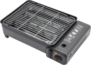 Gas Grill Butane Stove, Portable Butane Gas Grill w/Grilling Net & Carry Case Portable Camping Grill Gas Stove Tabletop BBQ Grill Butane Camping Stove for Outdoor Cooking Camping Black