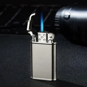 GAVIK Windproof Jet Combustible Gas Lighter - high Temperature Ceramic Cup, zinc Alloy Body, Adjustable Flame, refillable Gas, Blue Flame - Perfect for Outdoor use. (Color : E)