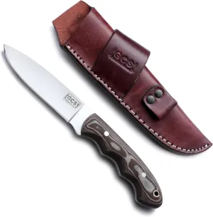 GCS Handmade G10 Handle D2 Tool Steel Tactical Hunting Knife with leather sheath Full tang blade designed for Hunting & EDC GCS 241