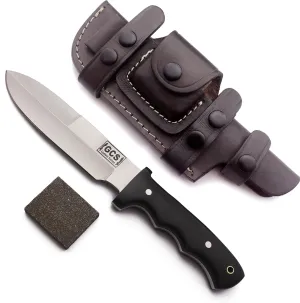 GCS Handmade Micarta Handle D2 Tool Steel Tactical Hunting Knife with leather sheath Full tang blade designed for Hunting & EDC GCS 115