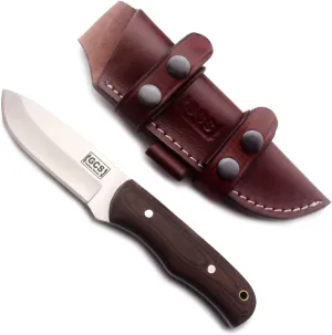 GCS Micarta Handle D2 Tool Steel Tactical Hunting Knife with leather sheath Full tang blade designed for Hunting & EDC GCS 507