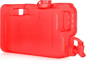 Geo Sports Bottles 1.1 Gallon BPA Free Leak- Proof Refrigerator Water Dispenser Bottle w/Faucet & 58mm Screw Cap (Red)